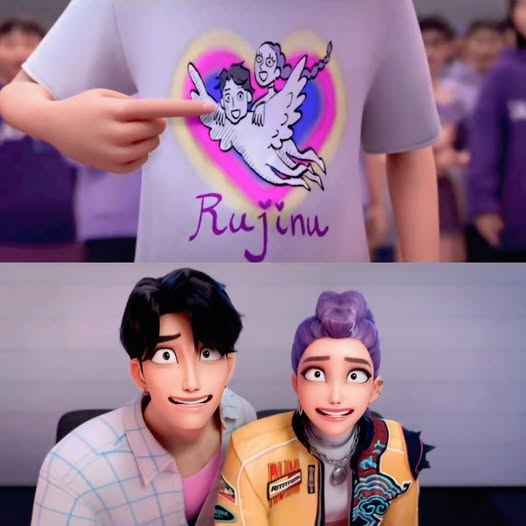 Rumi & Jinu Heart 'Rujinu', KPop Demon Hunters - T-Shirt