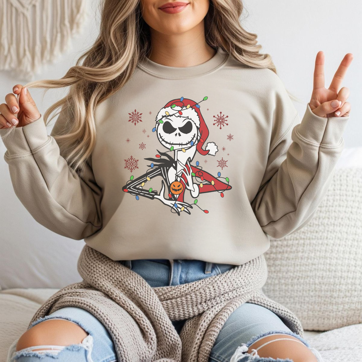 Jack Skellington Lights, The Nightmare Before Christmas - Sweatshirt