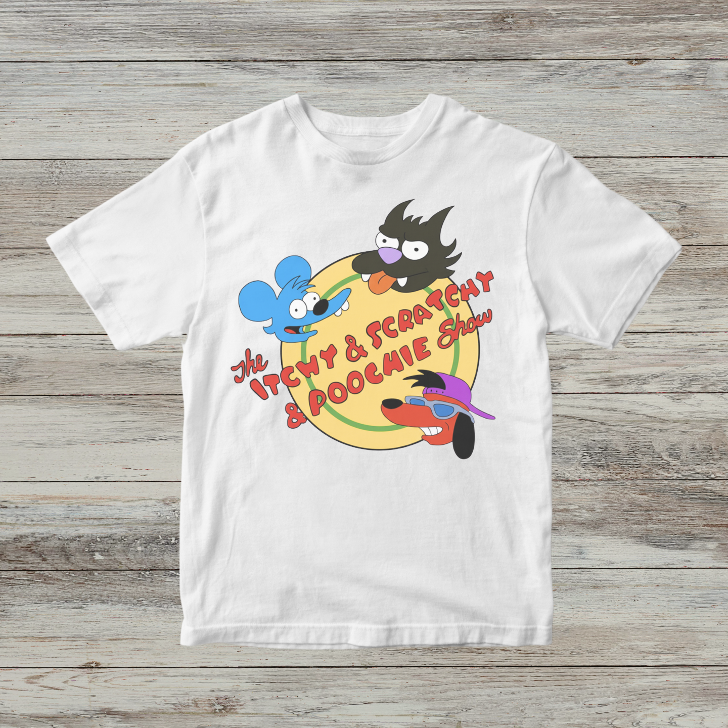 The Itchy & Scratchy & Poochie Show, The Simpsons - T-Shirt - The Fandom Store